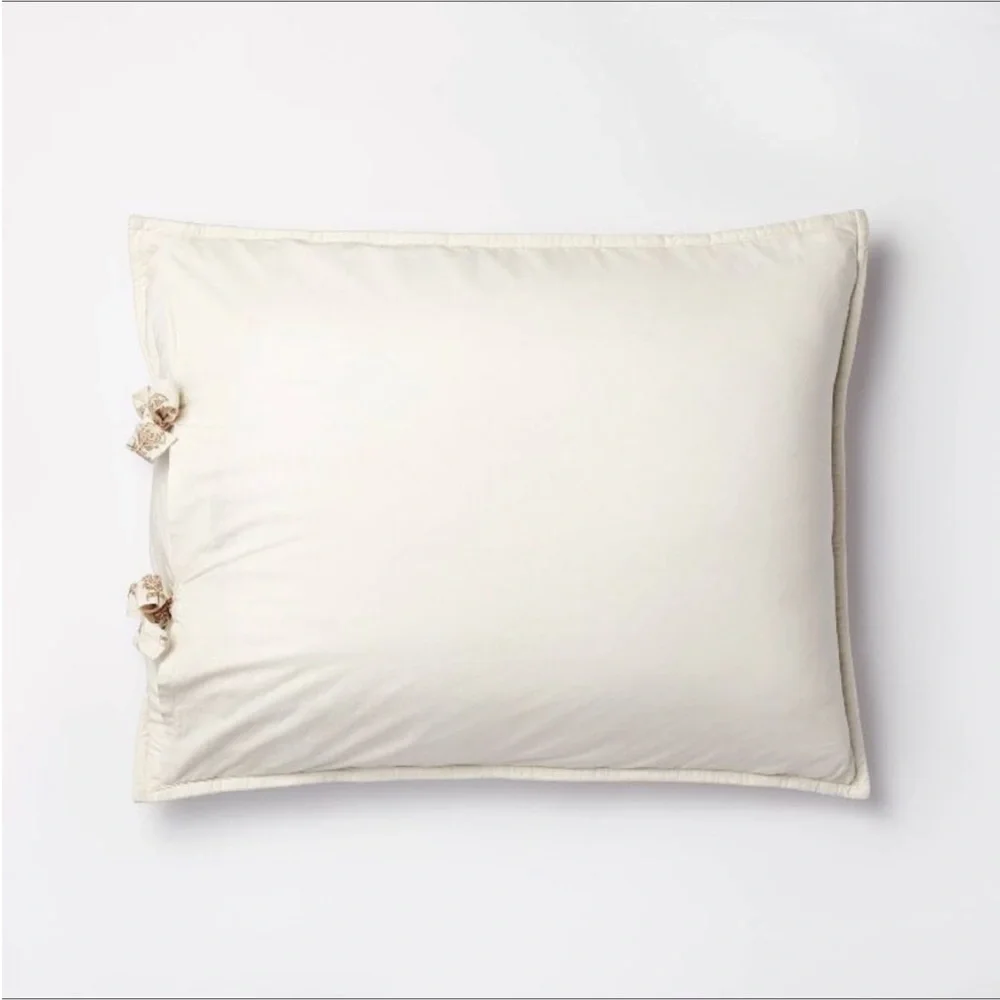 Standard Lofty Cotton Slub Woodblock Print Floral Sham – Threshold Studio McGee